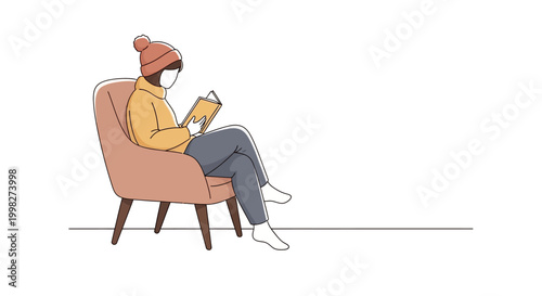 Man Sitting in Chair Relaxing Alone.
