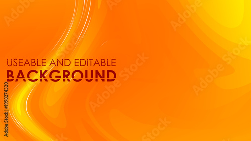 Bright Orange Fluid Abstract Background Featuring Elegant Yellow Swirls and Liquid Waves, Dynamic Warm Gradient Texture for Modern Branding, Marketing Banners, and Digital Wallpapers