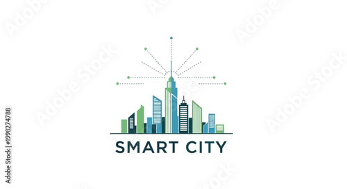 Smart city concept with modern architecture.