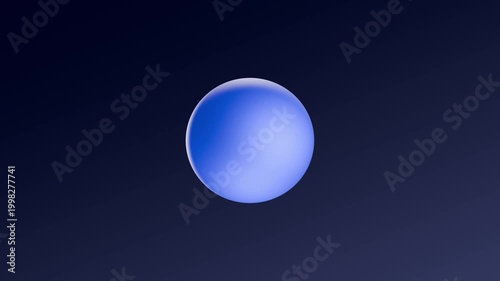 3D rendering of two blue spheres morph and transform around dark background