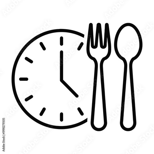 Clock with fork and spoon for meal time