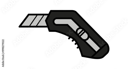 Utility knife with black handle.