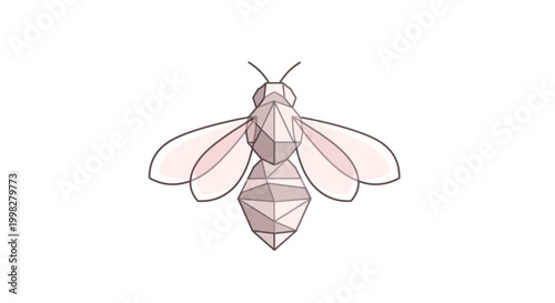 Insect Bee Polyhedron Geometric Drawing.