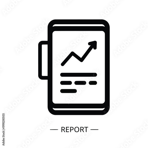 Mobile device displaying a financial growth report with upward trend chart.