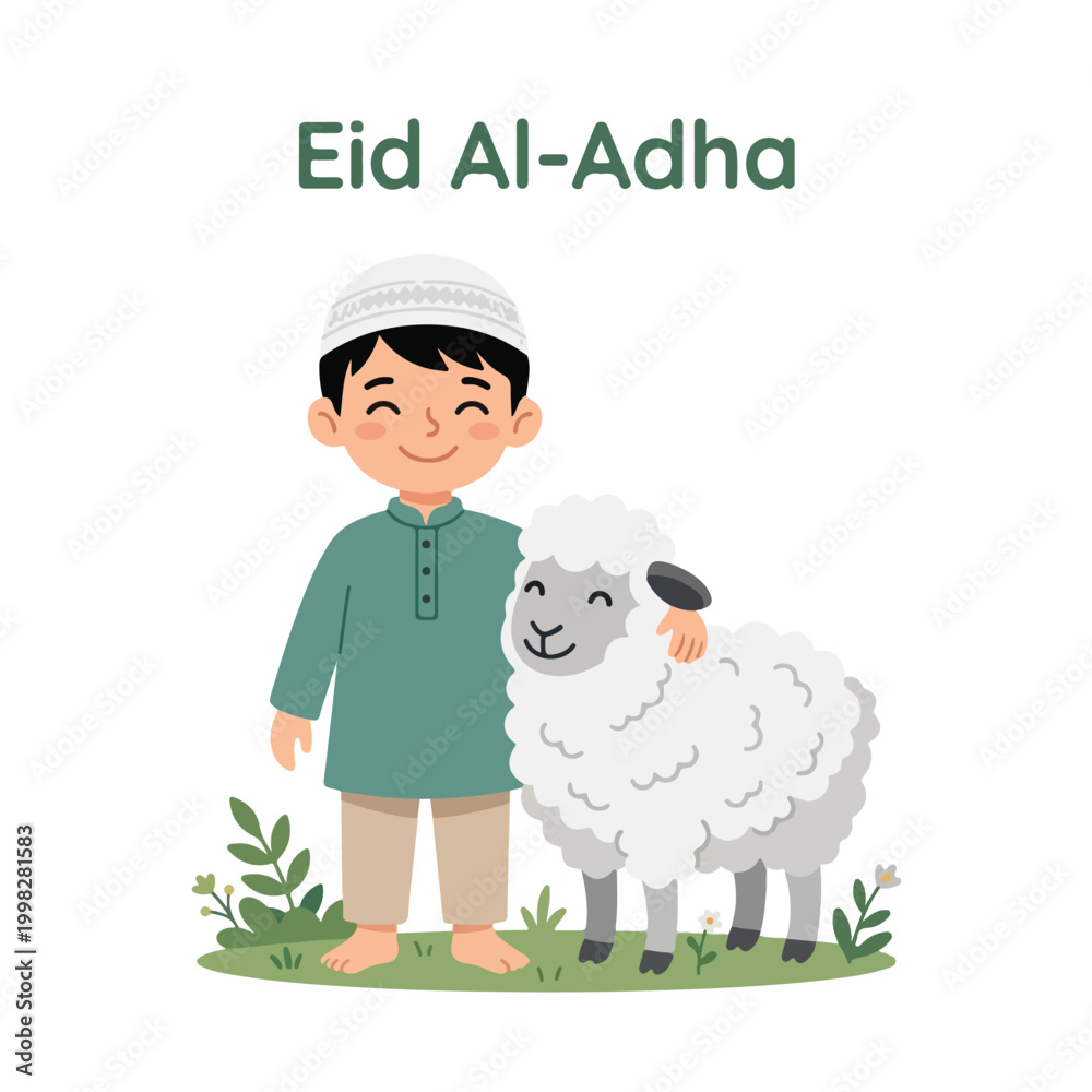 Naklejka premium vector of muslims celebrating 