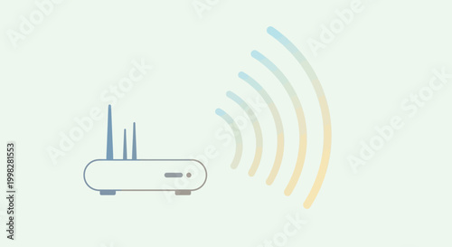 Wireless router with signal waves.