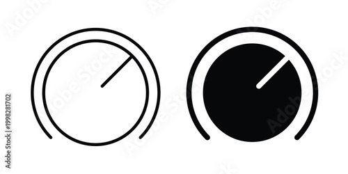 Knob icon strokes and flat black vectors. Illustrations EPS10