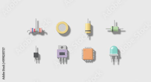 Collection of various electronic microchips.