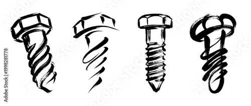 bolt , Traditional Chinese Brush , strokes swirl style