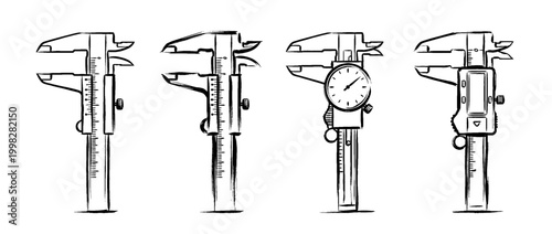 caliper , Traditional Chinese Brush , strokes swirl style