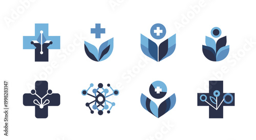A modern icon depicting medical advancement and growth, suitable for healthcare marketing materials, websites, and conveying progress and innovation.