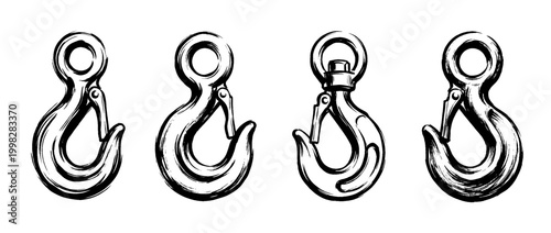 crane hook , Traditional Chinese Brush , strokes swirl style