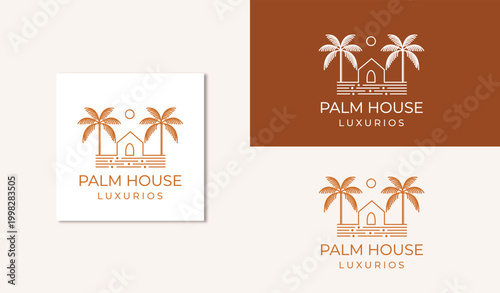 Palm House Luxury Brand Logo for Hotels, Inns, T-shirts and More