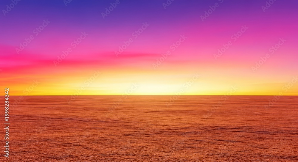 Obraz premium Endless, featureless horizon line where the sky meets the desolate land creating a massive blank expanse suitable for minimalist design, backdrop, potential, expanse