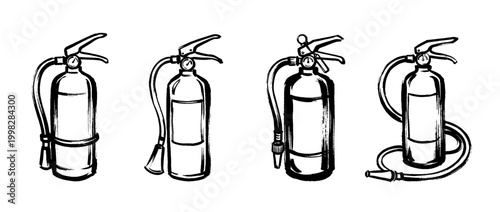 fire extinguisher , Traditional Chinese Brush , strokes swirl style