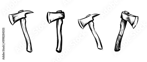 fire axe , Traditional Chinese Brush , strokes swirl style