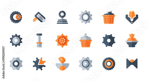 Industrial Gear Icons and Symbols.