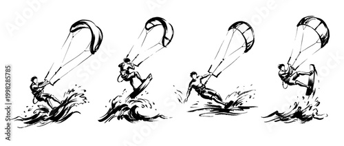 kiteboard , Traditional Chinese Brush , strokes swirl style