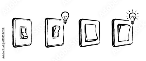 light switch , Traditional Chinese Brush , strokes swirl style