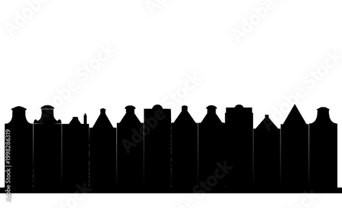 Amsterdam Canal Houses Skyline Silhouette Traditional Architecture
