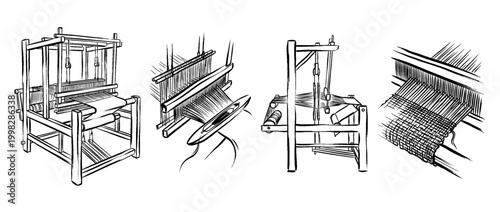 loom , Traditional Chinese Brush , strokes swirl style