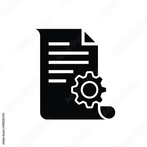 Document with gear icon symbolizing configuration or settings adjustments
