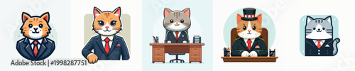 Canvas Print Vector of a cat president