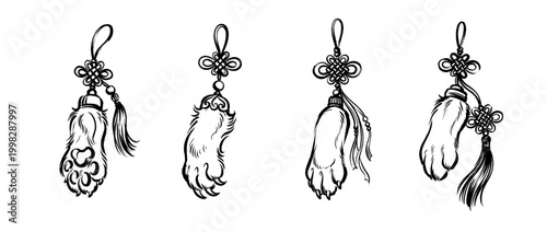 rabbit foot , Traditional Chinese Brush , strokes swirl style