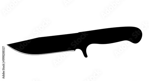 Black kitchen knife with handle.