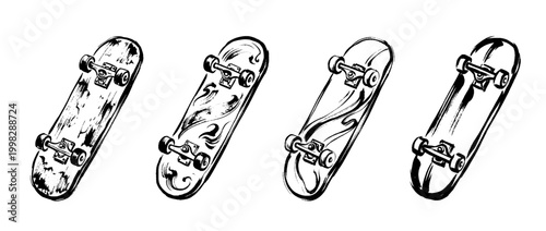 skateboard , Traditional Chinese Brush , strokes swirl style