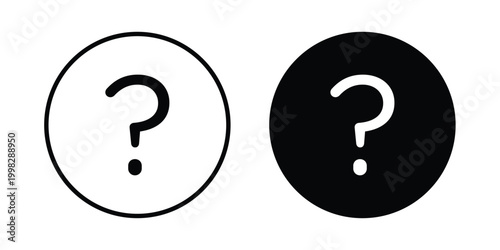 Question icon strokes and flat black vectors. Illustrations EPS10