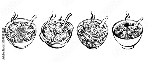 soup , Traditional Chinese Brush , strokes swirl style