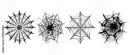 spider web , Traditional Chinese Brush , strokes swirl style
