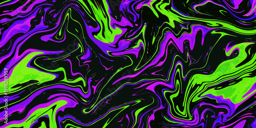 Abstract fluid art background with swirling purple and green hues