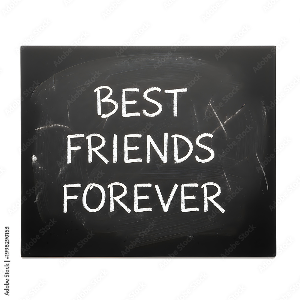 Fototapeta premium Best friends forever text on blackboard isolated on white background
