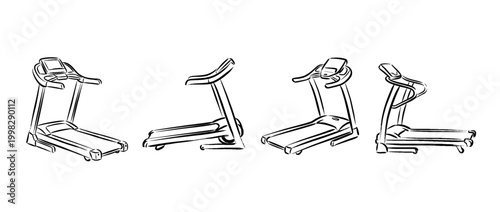 treadmill , Traditional Chinese Brush , strokes swirl style