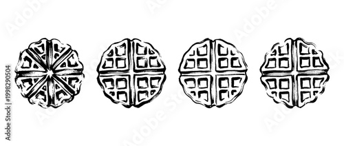 waffle , Traditional Chinese Brush , strokes swirl style