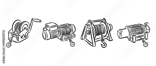 winch , Traditional Chinese Brush , strokes swirl style