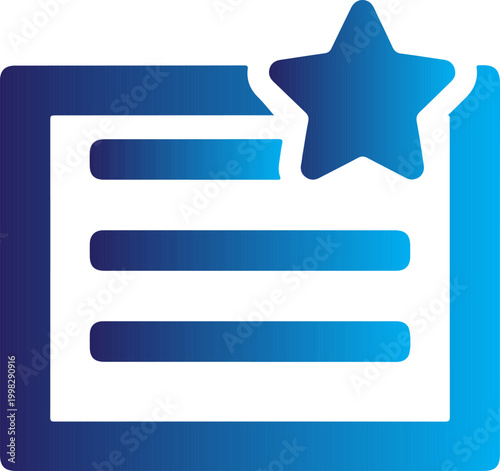 Blue gradient checklist with a prominent star icon vector.