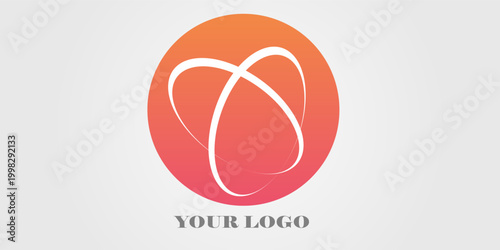 circle atom logo vector template