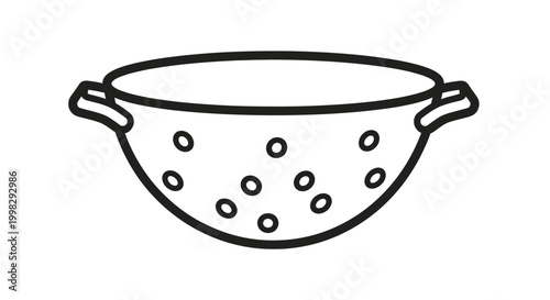 Simple kitchen colander with holes.