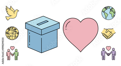 Donation box with heart symbol.