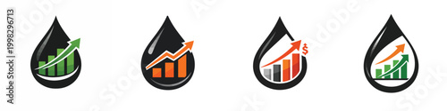 Energy crisis, oil prices and global energy. Vector, illustration, minimalist, icon, icon set