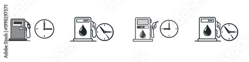 Energy crisis, oil prices and global energy. Vector, illustration, minimalist, icon, icon set