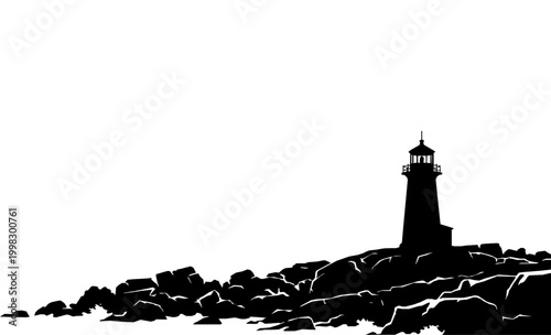 Peggy's Cove Lighthouse Silhouette Maritime Landscape Background
