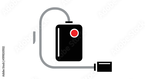 Black portable power bank device.