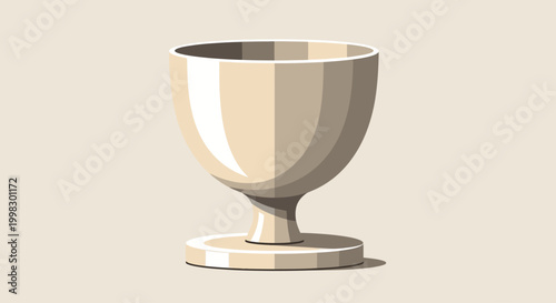 The world cup football trophy sits on a table with a beige background