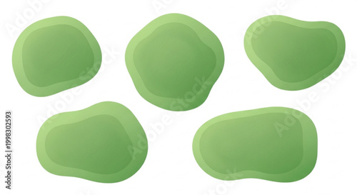 Top View Grass Patches Set Semi Flat Vector Illustration Soft Green Gradient Natural Terrain Landscape Elements