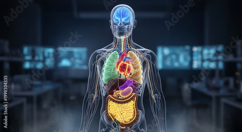 Human Body Anatomy Internal Organs Visible.