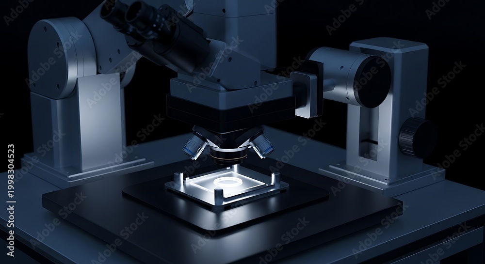 Fototapeta premium Industrial robotic arm in laboratory setting.